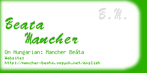 beata mancher business card